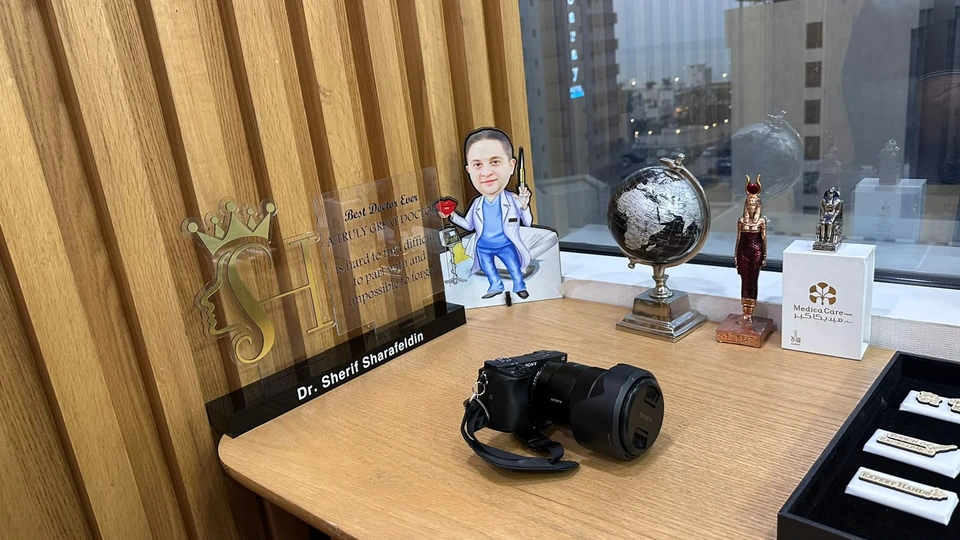 Personal and commemorative details inside the clinic
